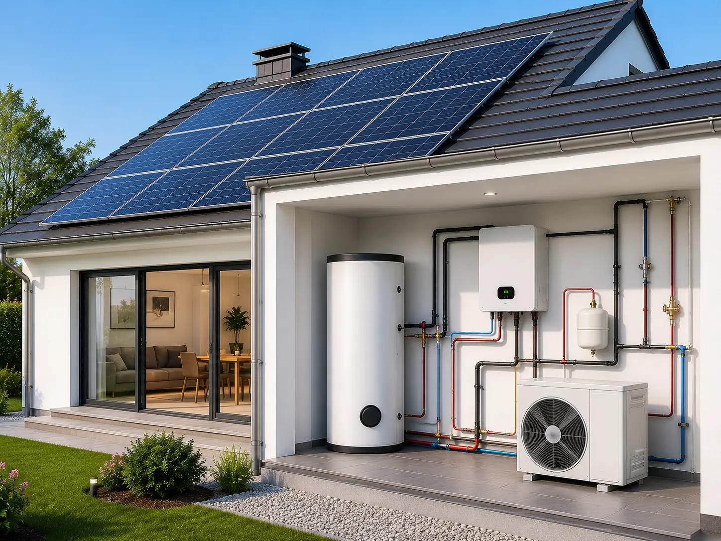 Sistema de aerotermia con placas solares fotovoltaicas