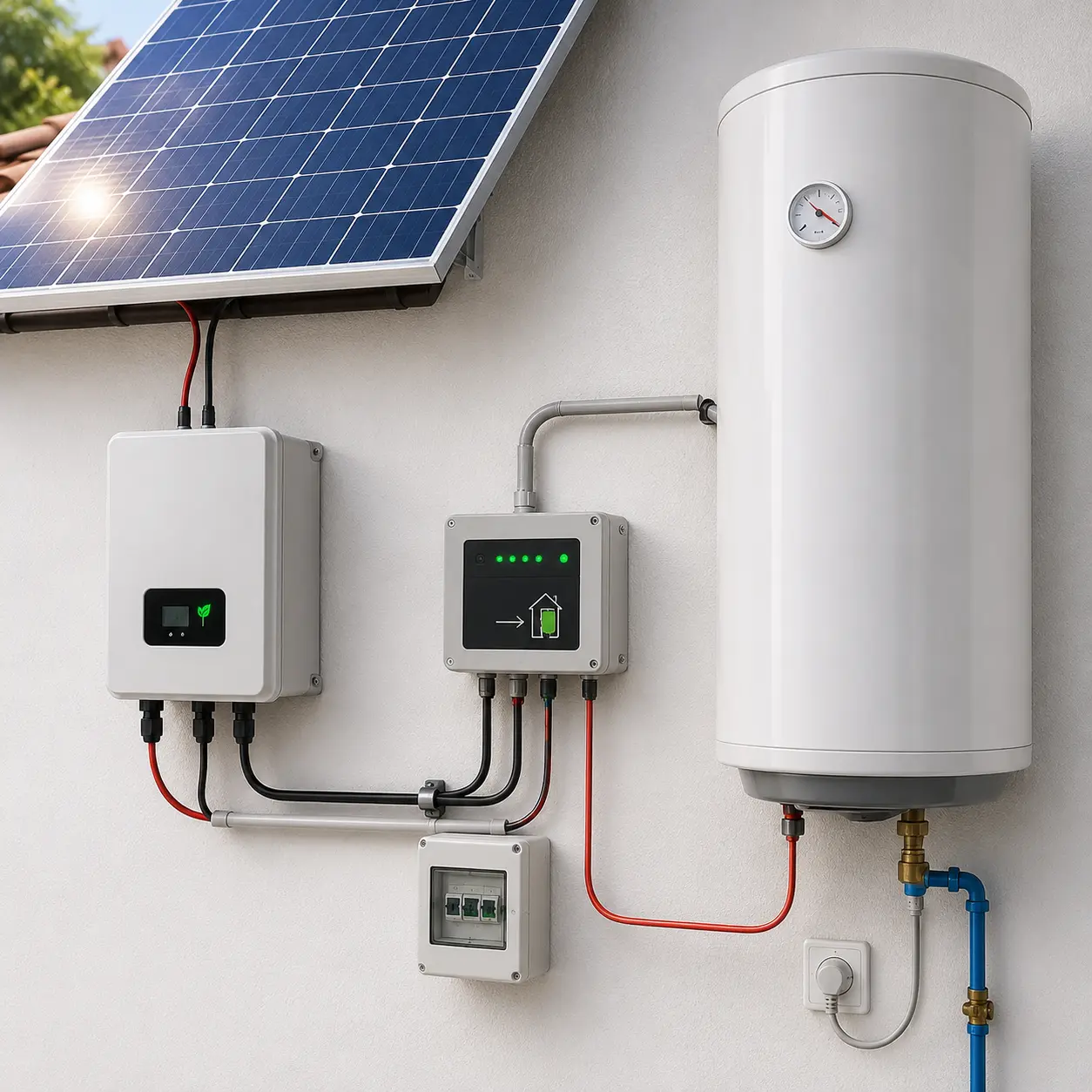 Desviador de excedentes solares conectado a termo eléctrico